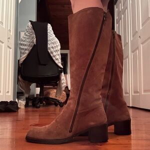 Vintage Brown Suede Knee-High Joan & David Boots